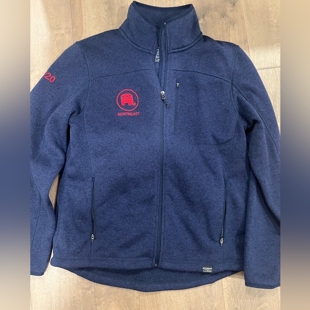 LL bean women’s full zip jacket with Republican Party logo size medium - Picture 1 of 5